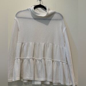 Altar'd State White Textured Cowl Neck Sweater